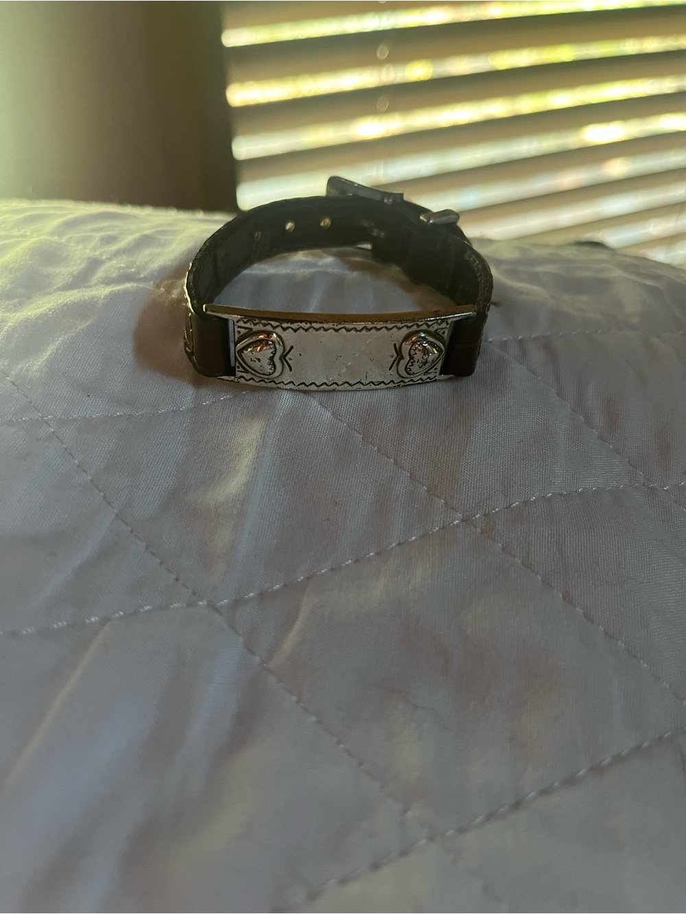 Brighton vintage Brown Leather Women’s Bracelet with Silver Accent Plate